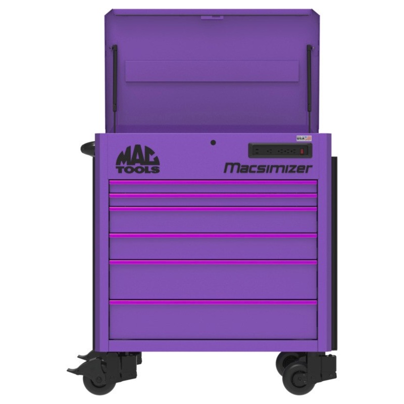 6-Drawer Macsimizer High-Mileage Utility Cart - Deep Purple/Purple Trim/Purple Pulls