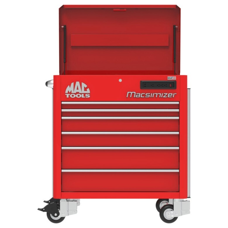 6-Drawer Macsimizer High-Mileage Utility Cart - Firebrick Red