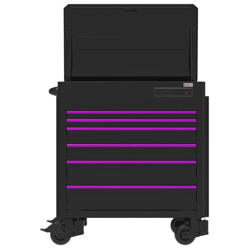 6-Drawer Macsimizer High-Mileage Utility Cart - Galaxy Black/Black Trim/Purple Pulls