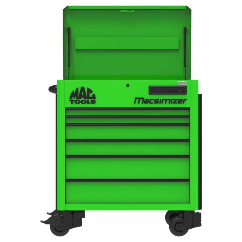 6-Drawer Macsimizer High-Mileage Utility Cart - Lime Green