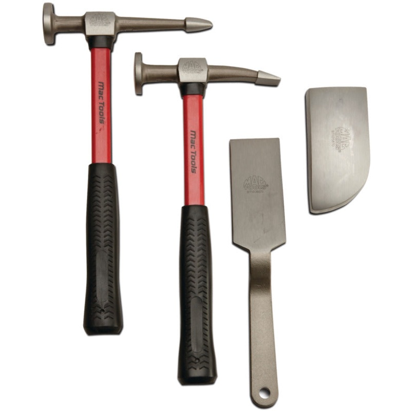 4-PC. Fiberglass-Handled Hammer Auto Body Repair Tool Set