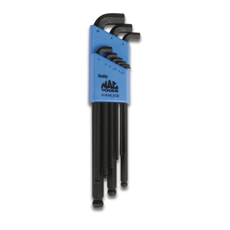 9-PC. Metric Stubby Ball-End Hex L-Key Set