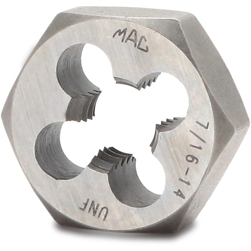 SAE Hexagonal Die 7/16"-14 NC - 1" Shank
