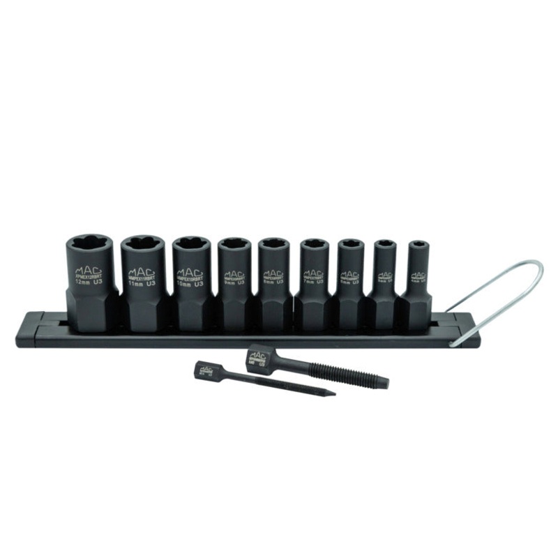 9-PC. 1/4" Drive R.B.R.T Metric Impact Foreign Object Removal (FOR) Extractor Socket Set