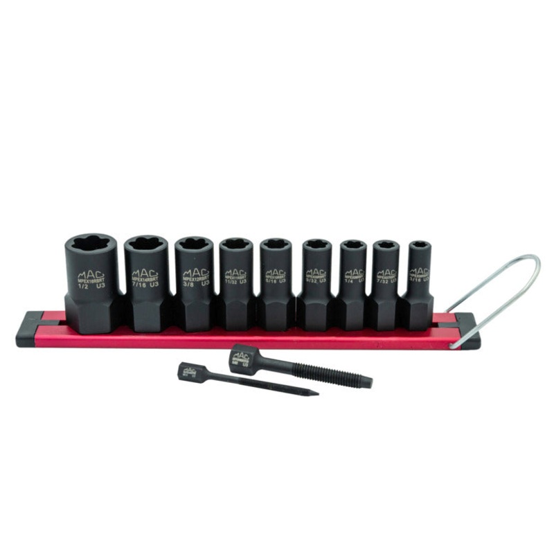 9-PC. 1/4" Drive R.B.R.T SAE Impact Foreign Object Removal (FOR) Extractor Socket Set