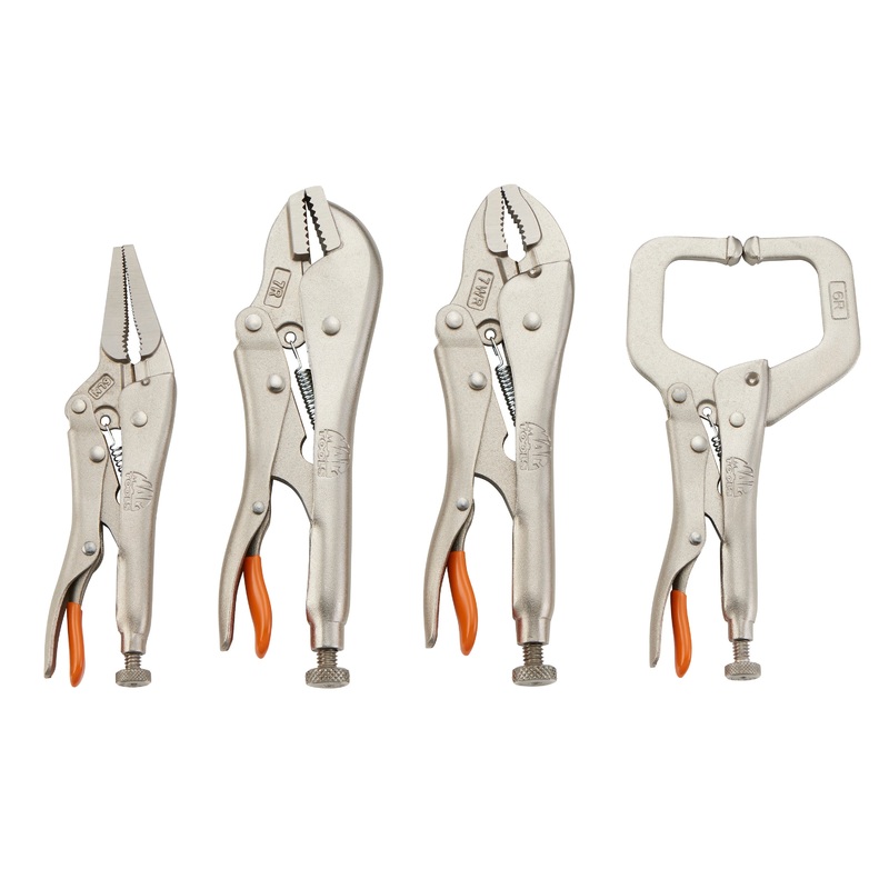 4-PC. Trigger Release Locking Pliers Set - Orange