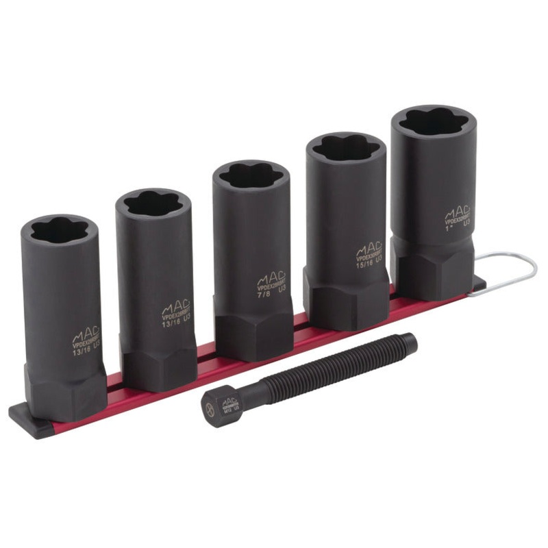 5-PC. 1/2" Drive R.B.R.T. SAE Deep Extractor Socket Set