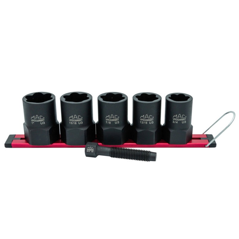 5-PC. 1/2" Drive R.B.R.T SAE Impact Foreign Object Removal (FOR) Extractor Socket Set