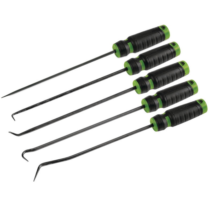 5-PC. Mac-Grip Long Pick Set - Hi-Vis Green
