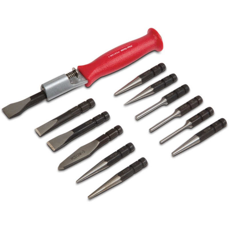 12-PC. Mini Interchangeable Bit Punch and Chisel Set