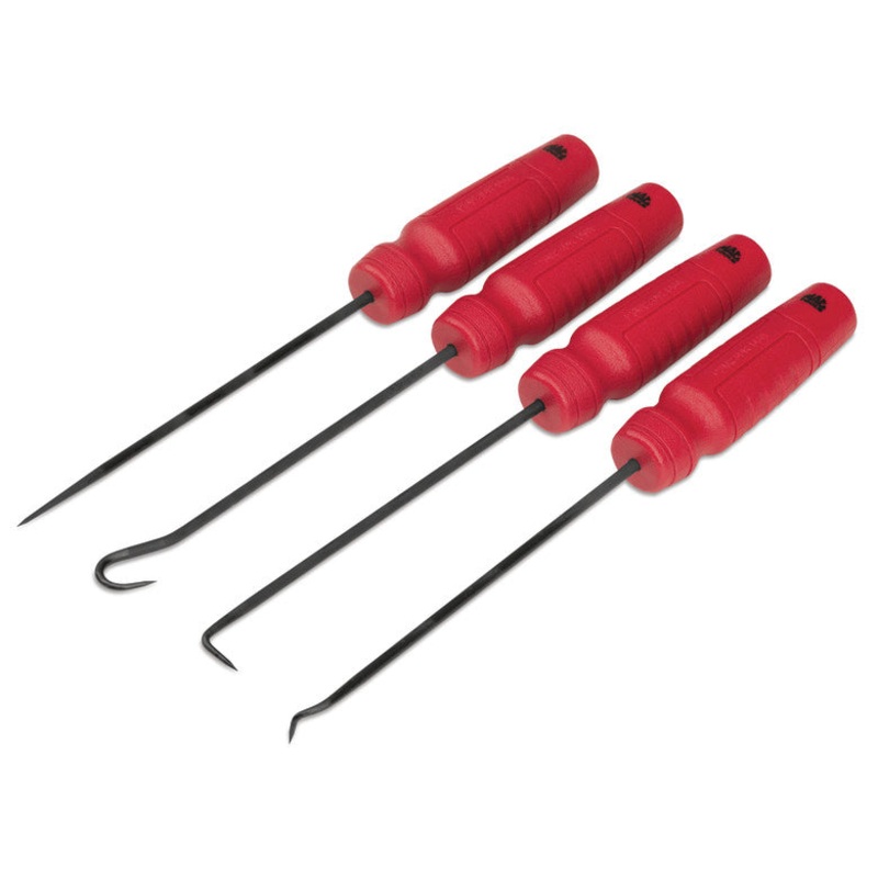 4-PC. Mac-Grip Mini Long Pick Set - Red