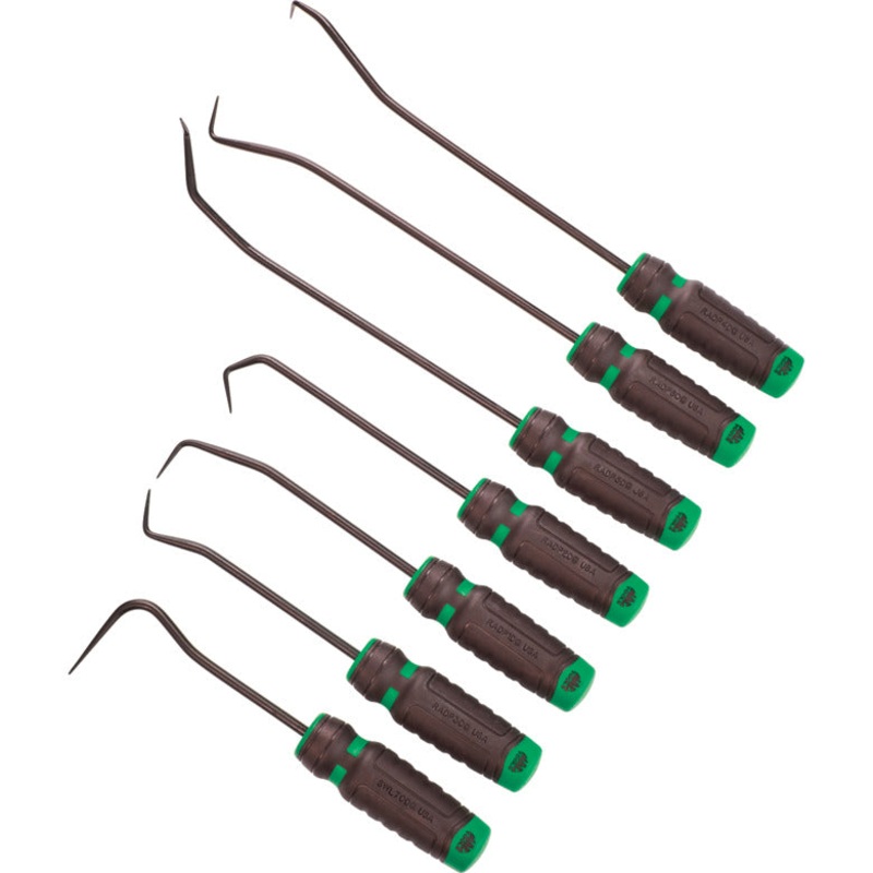 7-PC. Mac-Grip Radiator Pick Set - Hi-Vis Green