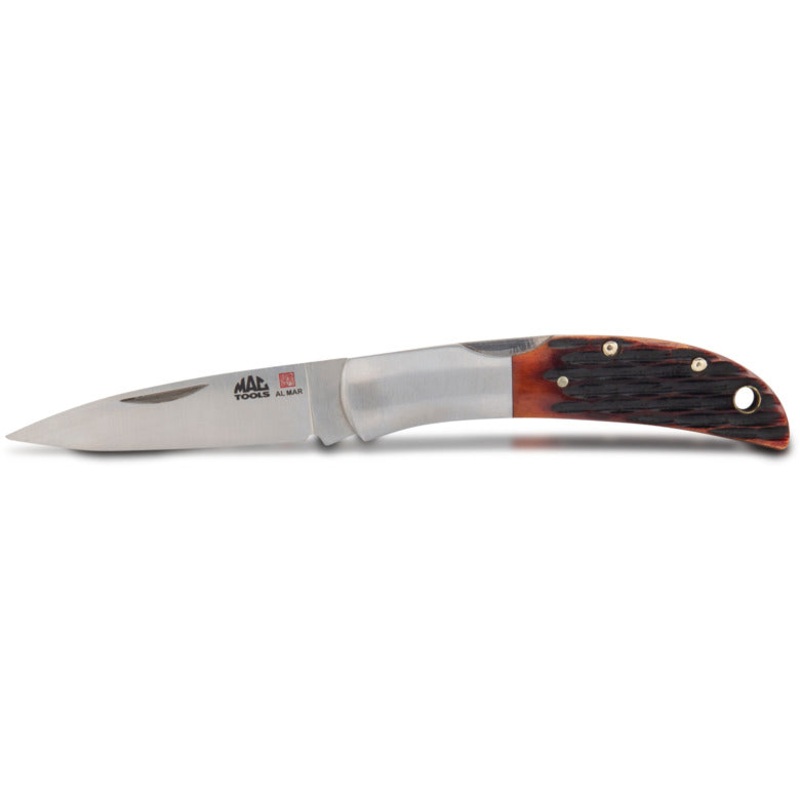 Mac Tools Al Mar Honey Jigged Bone Hawk Classic Folding Knife 2.5"