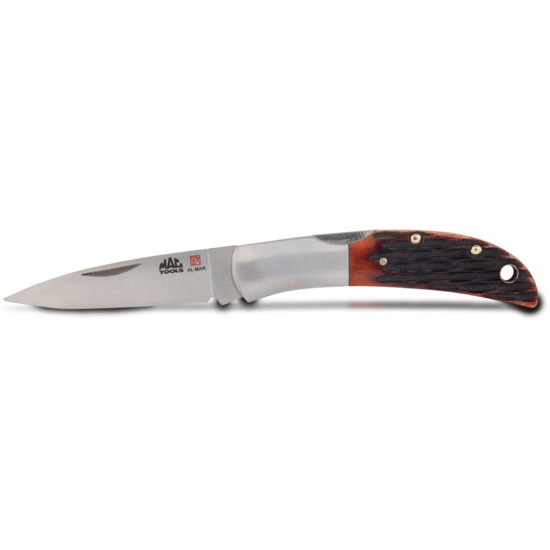 Mac Tools Al Mar Honey Jigged Bone Hawk Classic Folding Knife 3.15"