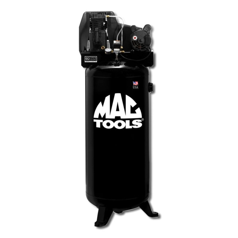60-Gallon Cast Iron Oil Lubricated Belt Drive 230v 3.7HP Air Compressor