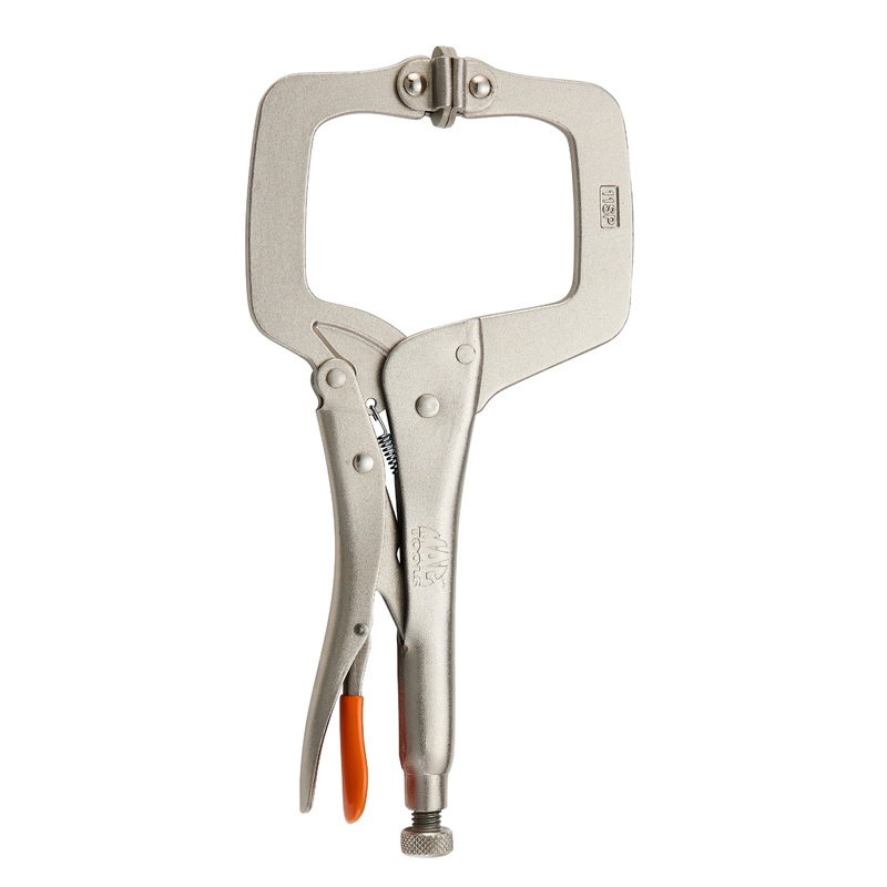 11" C-Clamp Trigger Release Locking Pliers with Swivel Pads  - Orange