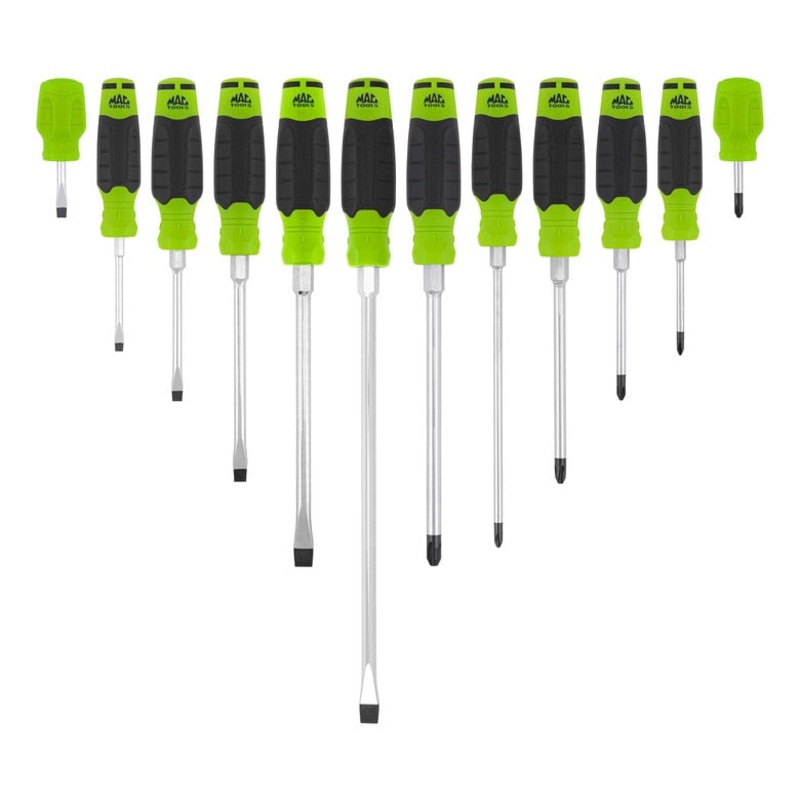 12-PC.  Mac-Grip Combination Screwdriver Set  - Green