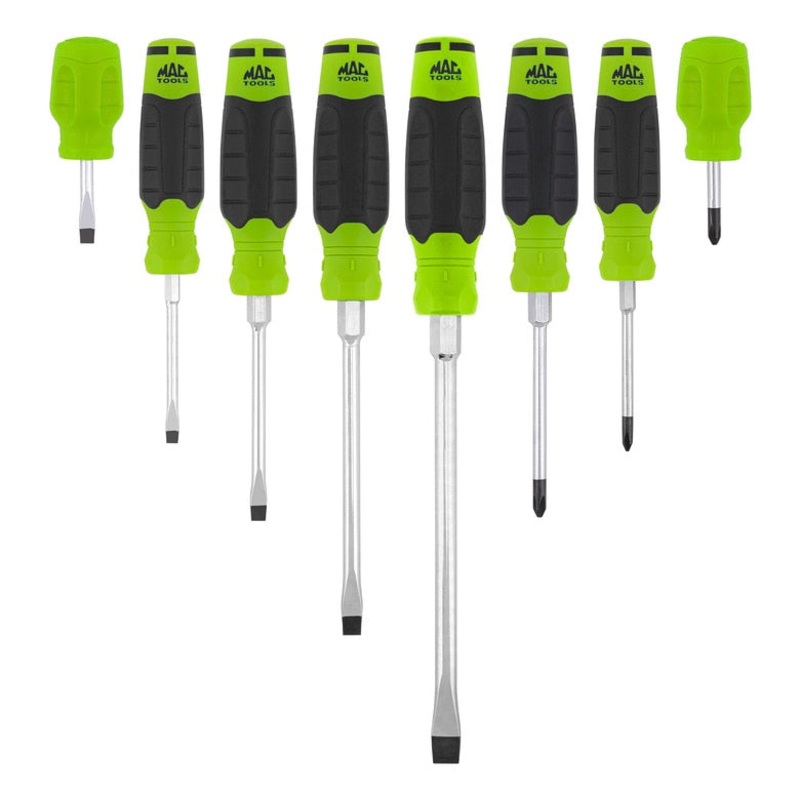8-PC. Mac-Grip Combination Screwdriver Set - Green