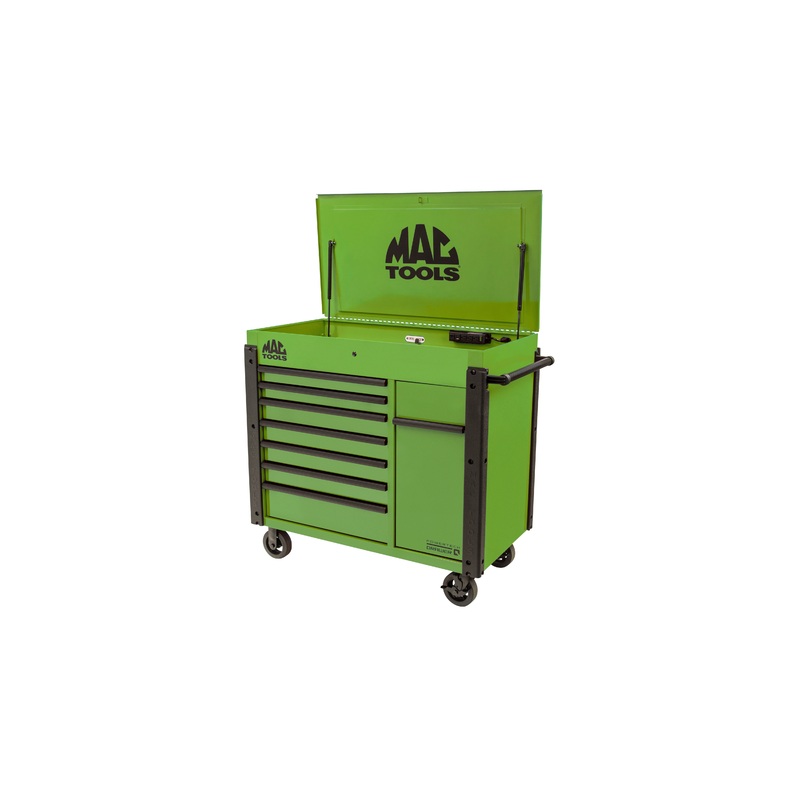 7-Drawer Drop-Top Cart with 49 Vertical Power Drawer - Green