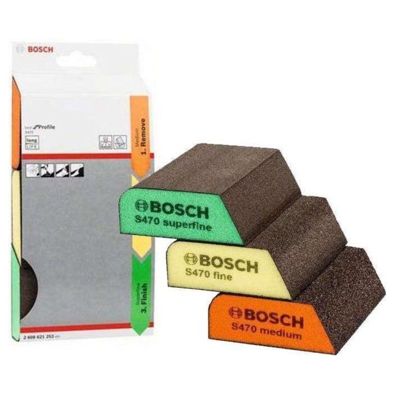 Bosch S470 3pcs Abrasive Sanding Pad / Foam Set (Profile)