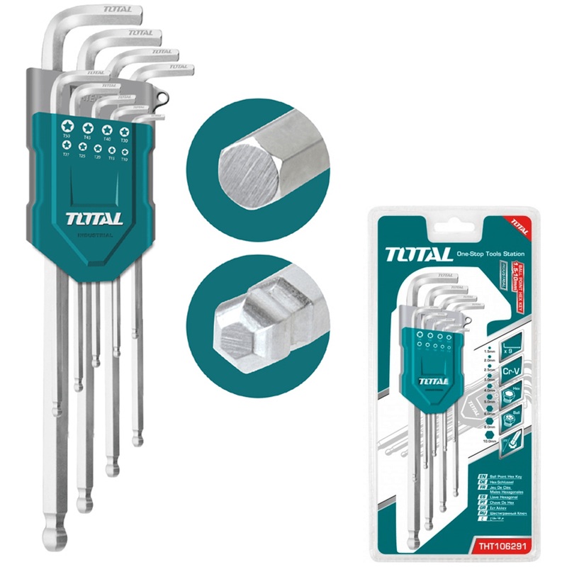 Total THT106291 Hex Allen Wrench Key - Ball End Set