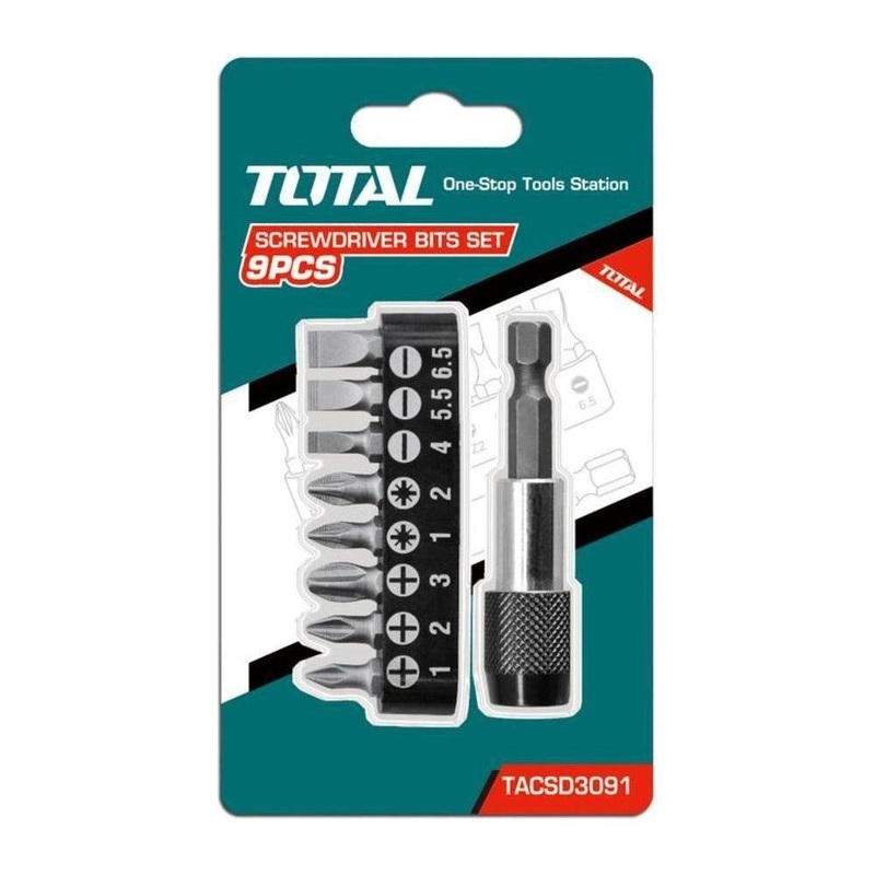 Total TACSD3091 9pcs Screwdriver Bit Set