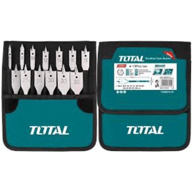 Total TACSD70131 13pcs Flat Wood Drill Bit Set