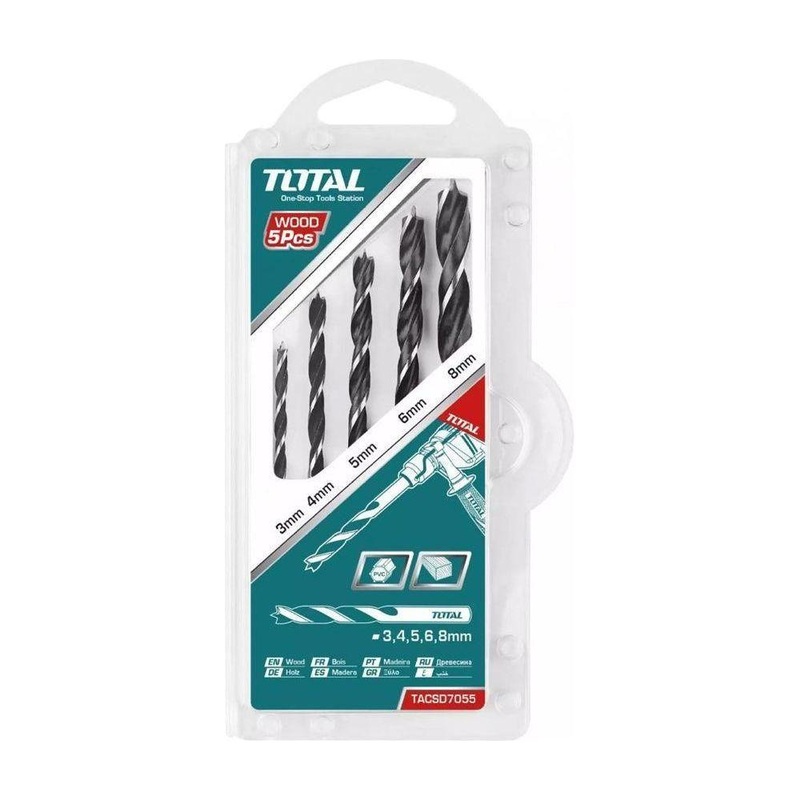Total TACSD7055 5pcs Wood Drill Bit Set