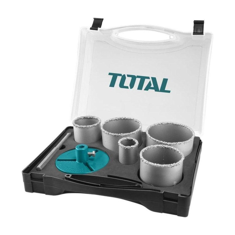 Total TACSH2071 7pcs Carbide Gritted Hole Saw Set / Glass Hole Puncher Set
