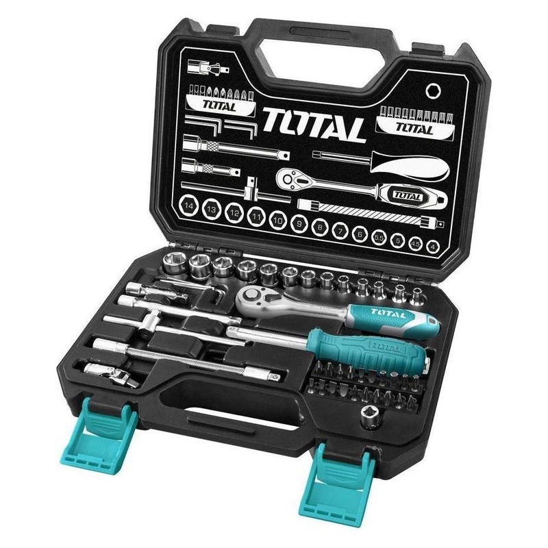 Total THT141451 45pcs Socket Wrench Set 1/4" Drive