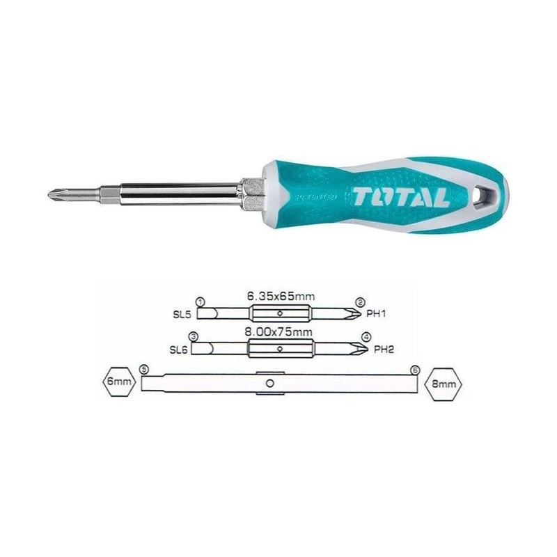Total THT2506076 6-in-1 Screwdriver Set