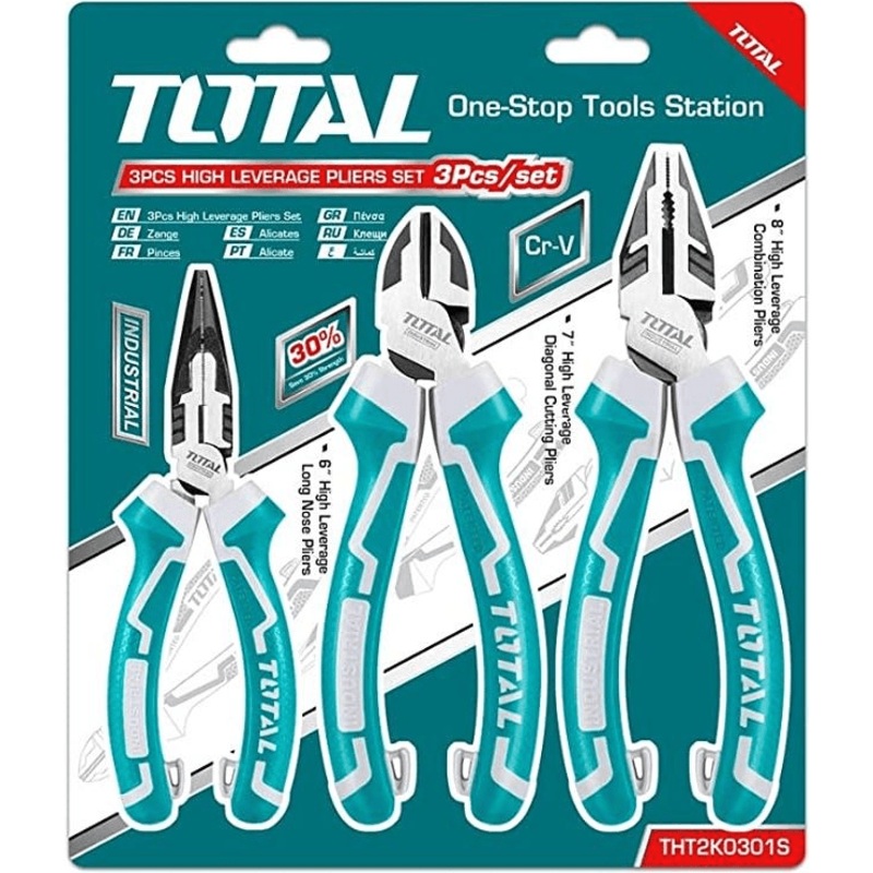 Total THT2K0301S 3pcs Hi-Leverage Pliers Set
