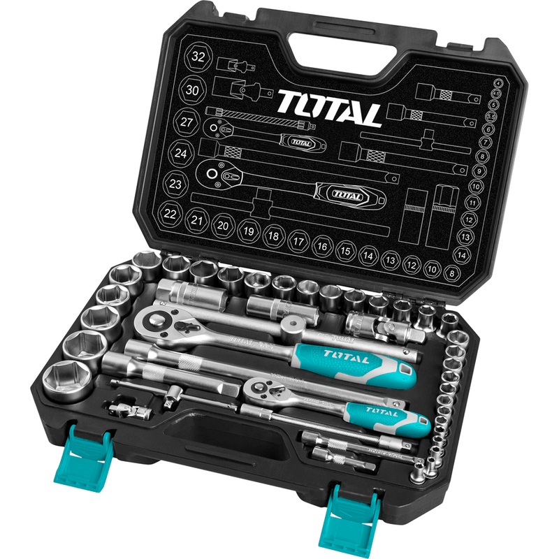 Total THT421441 44pcs Socket Wrench Set (1/4" and 1/2" Drive)
