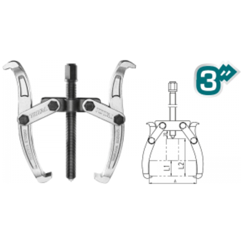 Total THTGP236 Two Jaws Gear Puller 3"