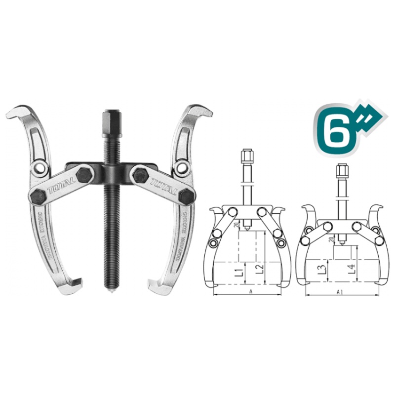 Total THTGP266 Two Jaws Gear Puller 6"