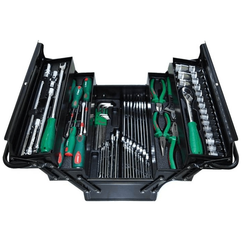 Hans TTB-68P 1/2" DR. Socket Wrench & Assorted Hand Tools Set Tote Tool Box Set