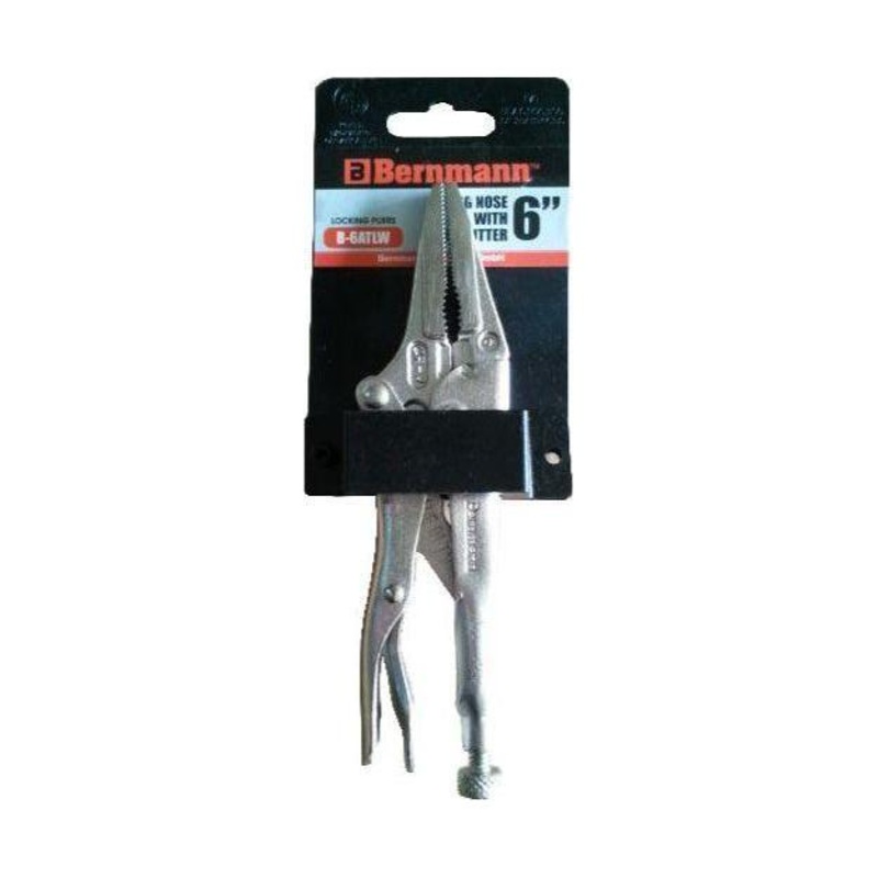 Bernmann Long Nose Vise Grip Locking Pliers with Wire Cutter