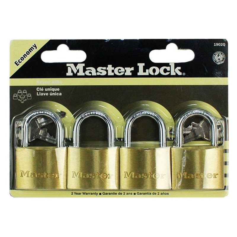 MasterLock ECO Solid Brass Padlock 4pcs [Key Alike]