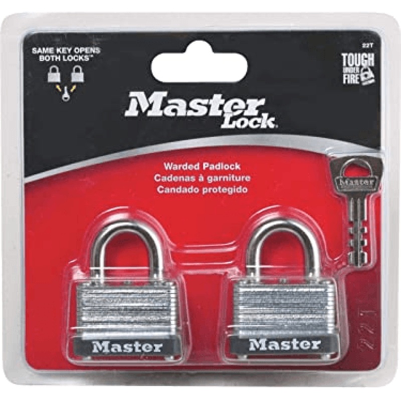 MasterLock Laminated Warded Padlock 2pcs (Key Alike)