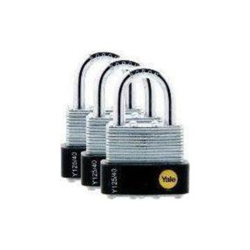 Yale Laminated Steel Multi Padlock with Rubber Bumper (Key Alike)