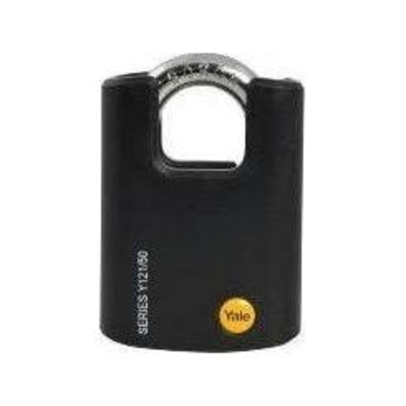 Yale Outdoor High Security Brass Padlock (Shrouded Shoulder) [Black Body]