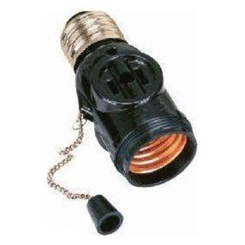 Omni E27-712 Chain Pull Socket with Flat Pin Outlets 3A 250V