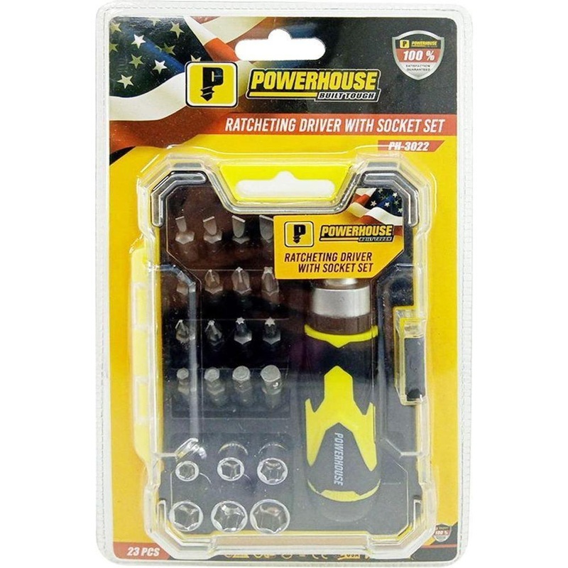 Powerhouse PH-3022 Ratcheting Screwdriver with Socket Set