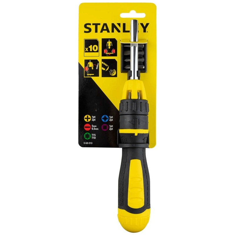 Stanley 68-010 Multibit Ratcheting Screwdriver (10 bits)
