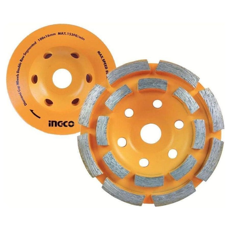 Ingco CGW021251 Double Row Cup Diamond Cup Wheel 5"