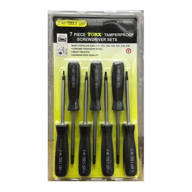 S-Ks 1070TR 7pc Torx Tamperproof Screwdriver Set