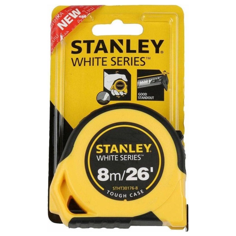 Stanley 30-176 Tough Case Steel Tape Measure 8m (White Blade)