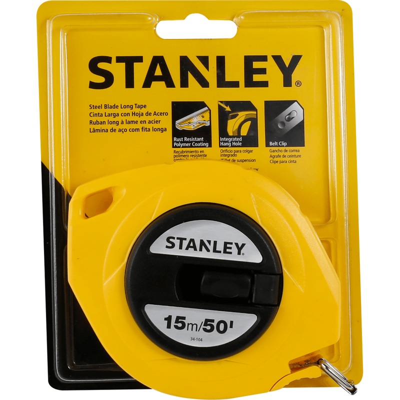 Stanley Closed Case Steel Long Tape Measure (Yellow)