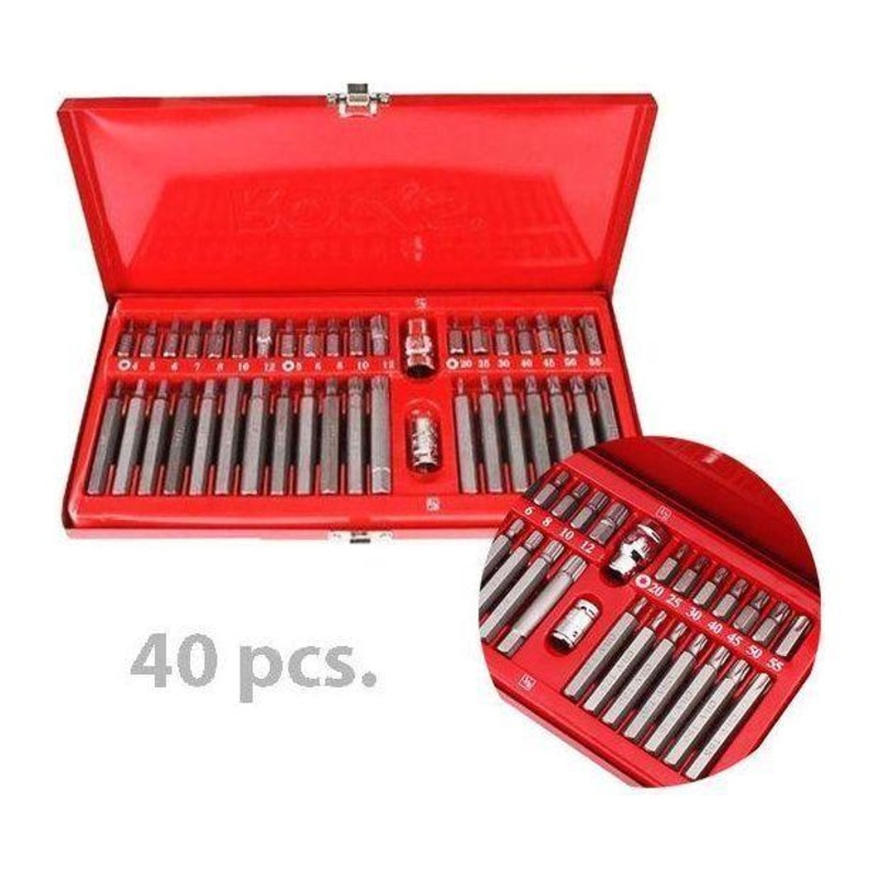 TBS-11026 40 pcs. Hexagonal Screw Bit Set (Long & Short with Socket)