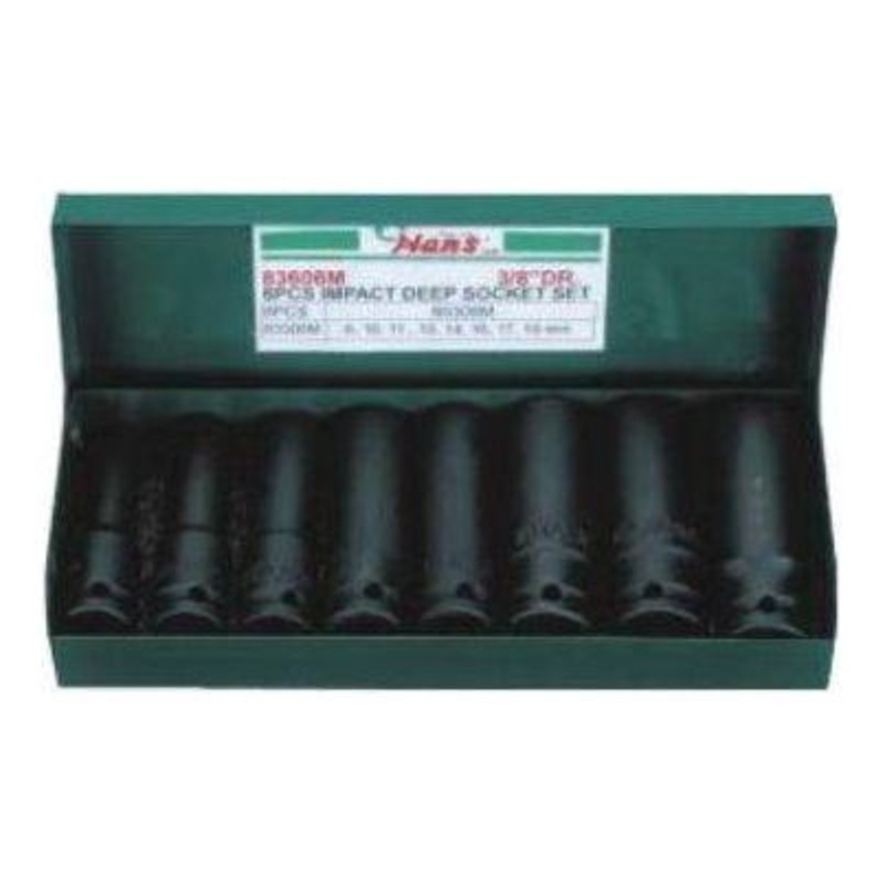 Hans 83608 3/8" Drive 8pcs Deep Impact Socket Wrench Set